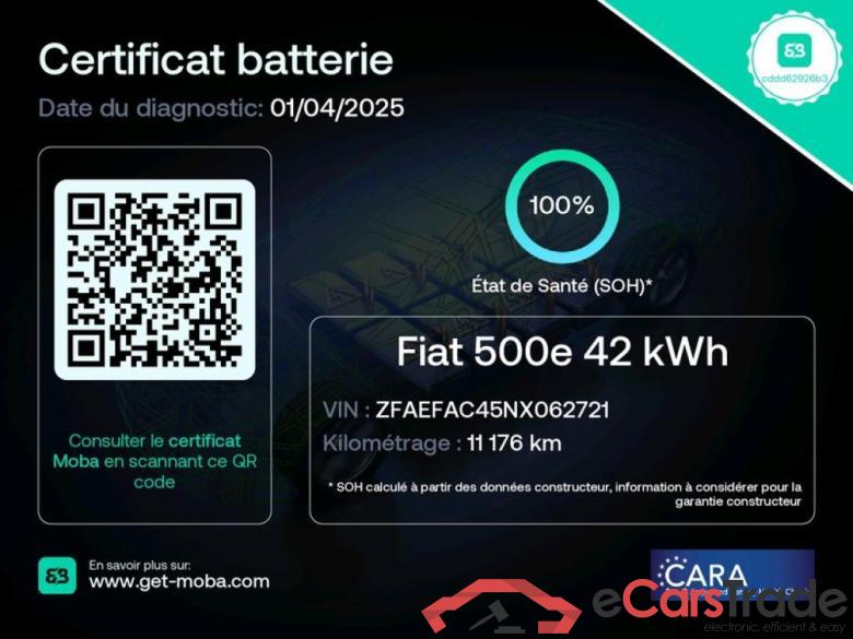 Fiat 42kWh Icône FIAT 500  2020  3P  Berline 42kWh Icône #2