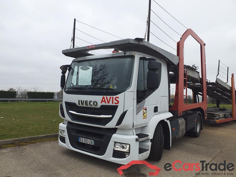 EQ-393-ZA Tracteur porte voitures stralis 420 Hi Road 4x2 porte WJMM62AS40C367457 - BLANC - 02/10/2017 + nED-950-CP Lohr Remorque porte voiture 2 essieux VGYC2H99S4EL44241 - BLEU - 22/12/2004 n #1