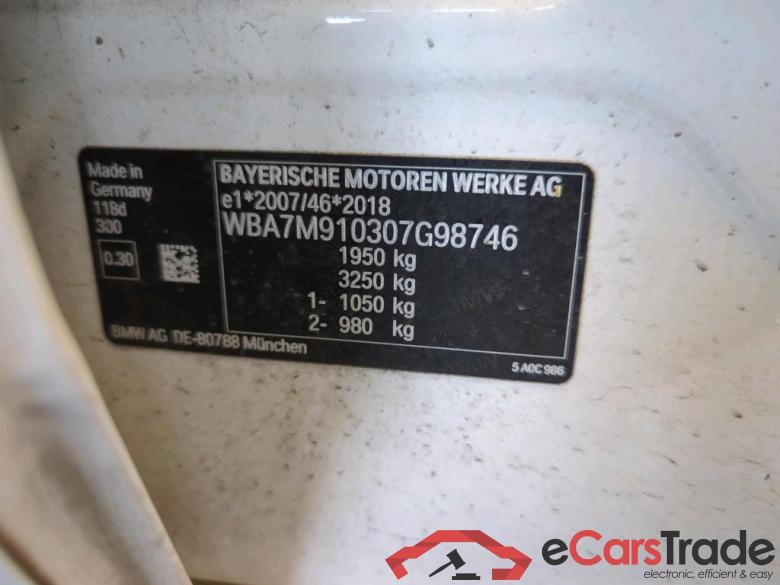 BMW 1-Serie ´19 Baureihe 1 Lim. 118 d 2.0 110KW MT6 E6d #4
