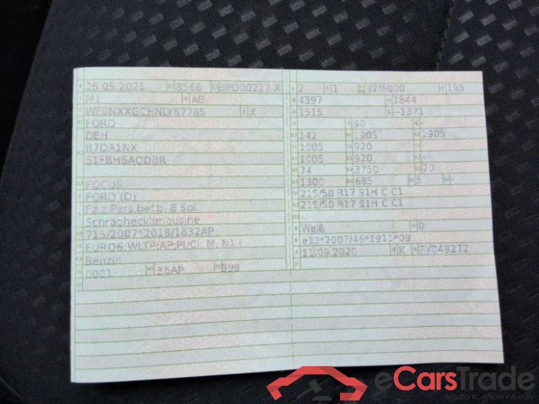 Ford Focus Lim. (CGE)(2018->) DE - LimS5 1.0 EcoBoost EU6d-T, ST-Line Start/Stopp (EURO 6d-TEMP), 2018 - 2021 #2
