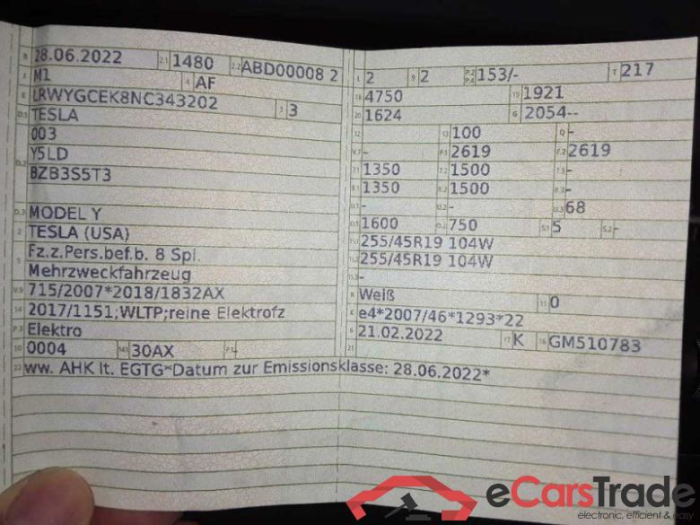 Tesla Model Y (01.2021->), Dual, Maximale Reichweite Dual AWD, 2021 - 2025 #5