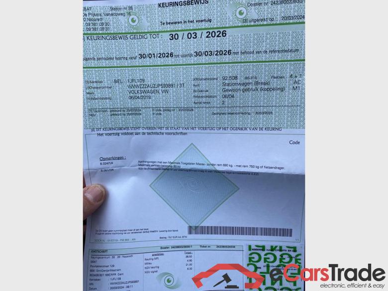 VOLKSWAGEN Golf Variant VII CNG Golf Variant CL 1.4 TGI BlueMotion 81 kW (110 ch) 6 vitesses manuel #6