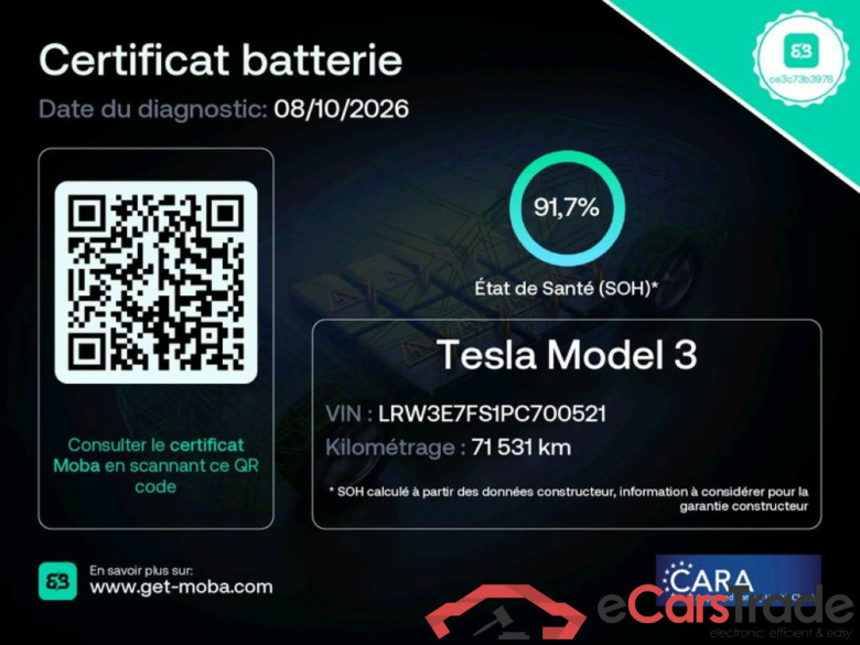TESLA Model 3 / 2018 / 4P / Berline - COMMITMENT DEAL  lot 198 #3